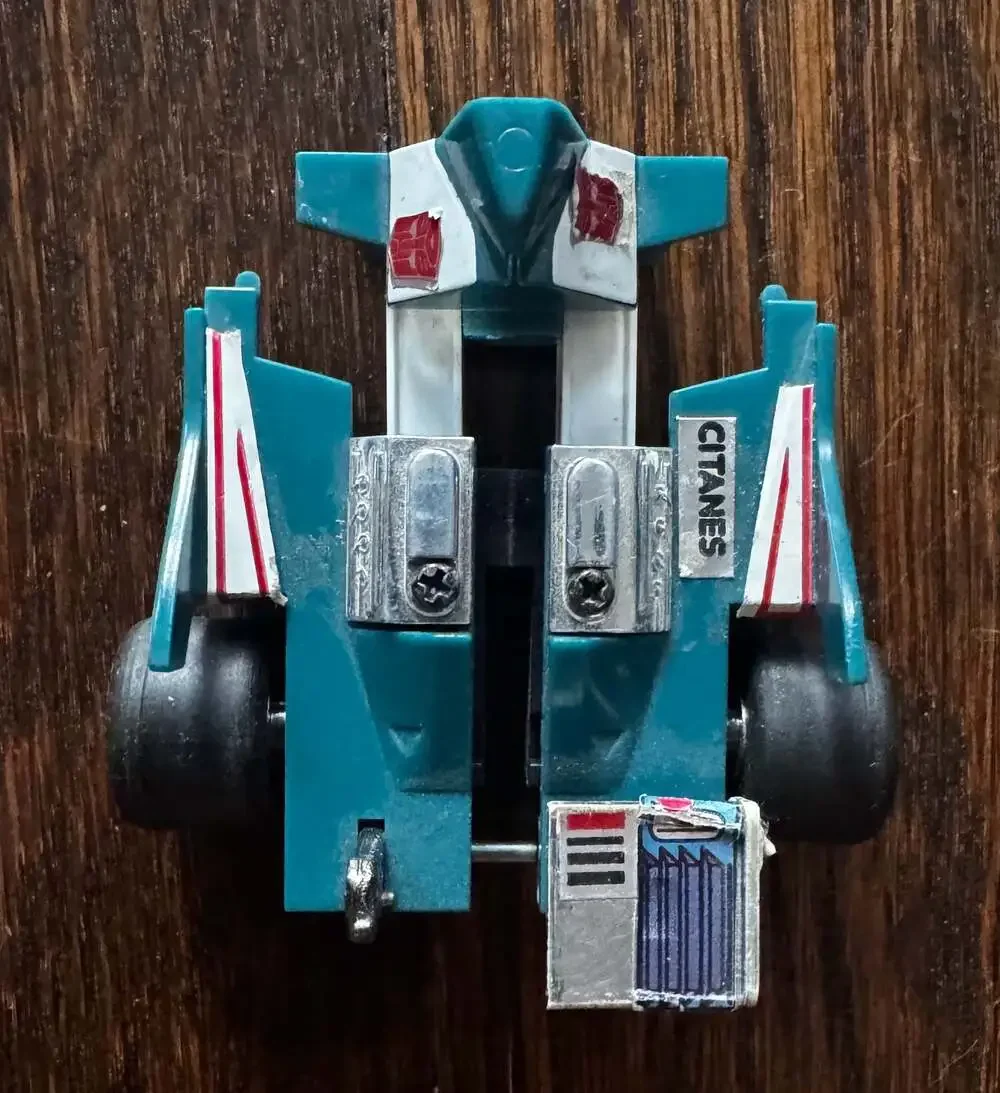 VINTAGE 1984 Transformers G1 Mirage Formula 1 Autobot w/ Weapons PARTS BROKEN